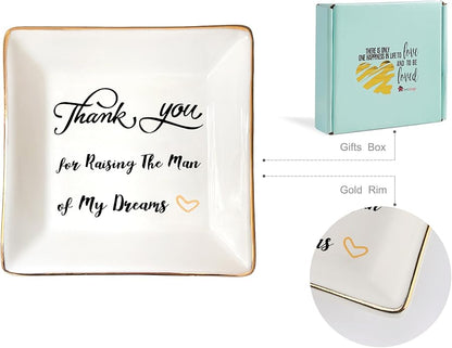 HOME SMILE Ceramic Ring Dish Jewelry Tray for Mom Sister Friends