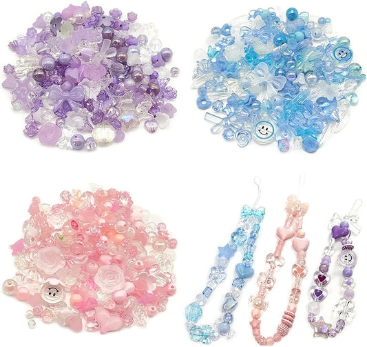 300 Grams Beads Charms Pendants, Acrylic Beads Charms for Jewelry Making Bracelet Necklace Earrings Bangles, DIY Art Craft