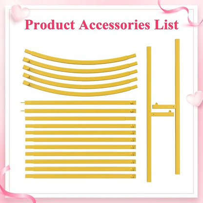 Wokceer Wedding Arch Backdrop Stand 8 FT Gold Metal Chiara Backdrop Stand for Wedding Ceremony Birthday Party Bridal Shower Floral Balloon Arch Decoration