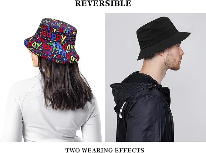 Malaxlx Bucket Hat Beach Sun Hat Fishing Hat for Women Men, Outdoor Travel Reversible Double Side Wear Fisherman Hat
