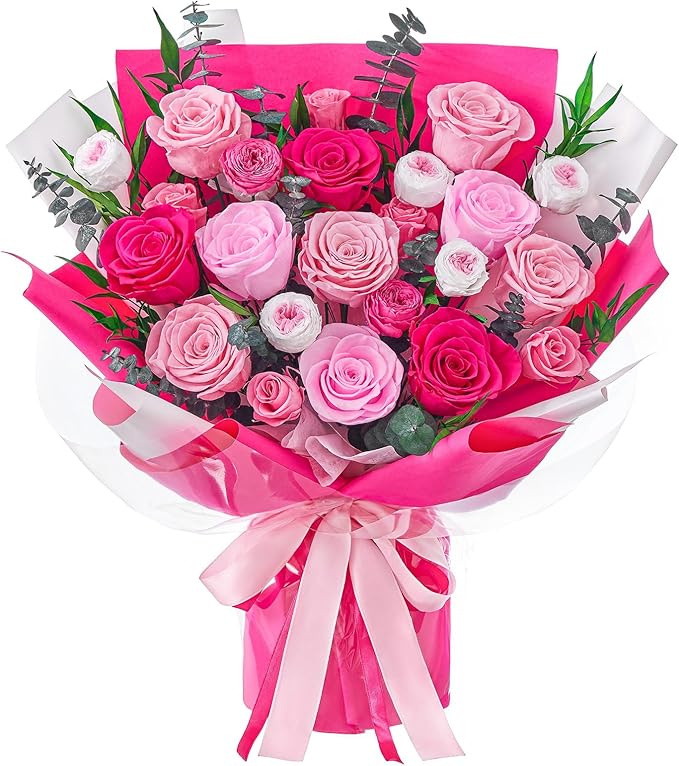Flowers for Delivery Prime Forever Flowers Preserved Roses Bouquets Purple Flower Birthday Gifts for Women Valentine's Day Mothers Day Graduation