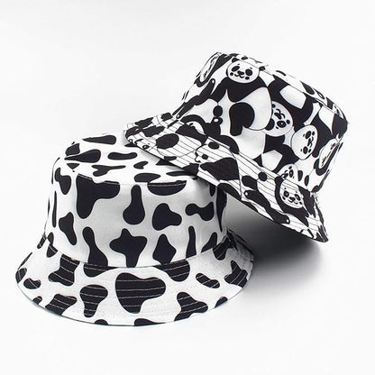 Mashiaoyi Unisex Print Double-Side-Wear Reversible Bucket Hat