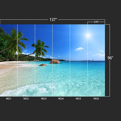 Beach Wall murals Peel and Stick Wallpaper for Bedroom Living Room - 96"x137"