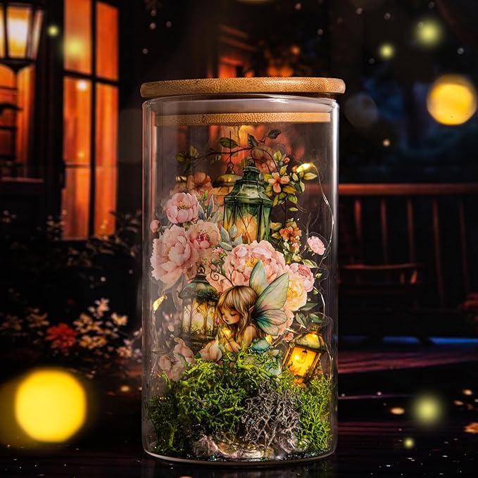 90PCS Firefly Lamp PET Stickers, Fairy Tale Lantern Stickers for Scrapbooking, Journaling and DIY Crafts