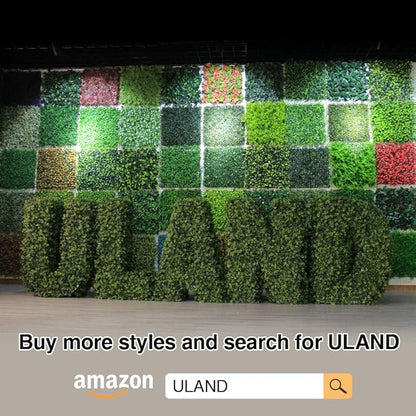 ULAND Artificial Hedges Panels, Topiary Fence Screening, Faux Greenery Grass Backdrop, Outdoor Privacy Wall Garden Fence Decoration, Pack of 6pcs 20"x20"