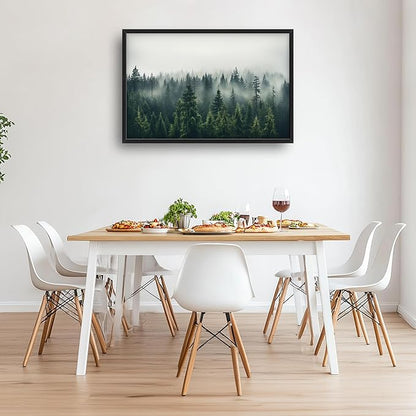 Framed Large Pictures Wall Art for Living Room, Foggy Forests Oversized Wall Decor Nature Landscape Forest Scenery Canvas Print Painting Extra Large Framed Artwork for Bedroom Office 36"x24"
