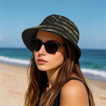 Bucket Hat for Women Men Unisex Sun Cap Packable Outdoor Fisherman Hat Headwear,Reversible Double-Side-Wear