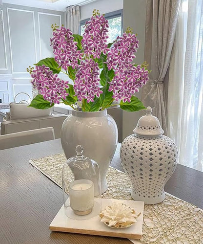 Artificial Lilac Flowers 30" Tall – Set of 3 Silk Lilac Flower Stems for Home Decor, Wedding Centerpieces, Faux Floral Arrangements – Purple Artificial Flowers for Vase, Spring & Farmhouse Décor