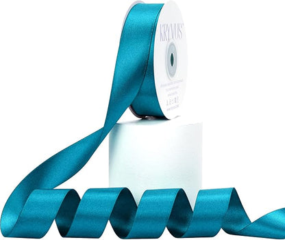Turquoise Blue Satin Ribbon, Double Faced 1 Inch X 25 Yards Turquoise Ribbon, Premium Satin Ribbon for Gift Wrapping, Crafts, Hair Bow Making, Sewing, Flower Bouquet, Wedding Party Decor