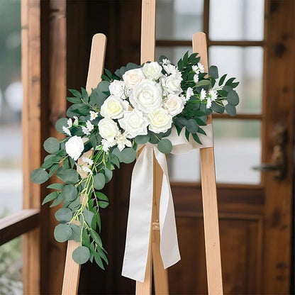 Flowers for Wedding Arch Set of 2 - Artificial Floral Swag for Ceremony Backdrop & Arch Decoration - Fake Flowers for Arch Backdrop, Balloon Arch & Wall Decor