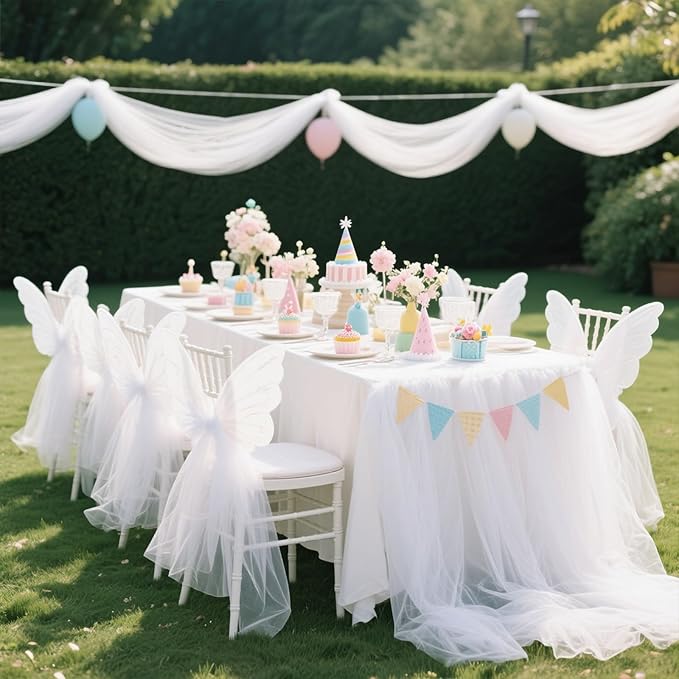 White Tulle Mesh Ribbon 6 Inch x 100 Yards(300ft) Netting Spool Fabric Ribbon Ideal for Tutu Skirt Art Gift Wrapping Flower Bouquet Crafts Weddings Floral Arrangements