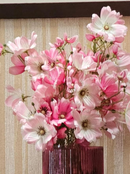 ATFL Artificial Pink Daisy Flowers,8 Bundles 21.65'' Faux Fake Silk Daisy Flowers Arrangements for Home Garden Vase Décor (8, Gradient Pink)