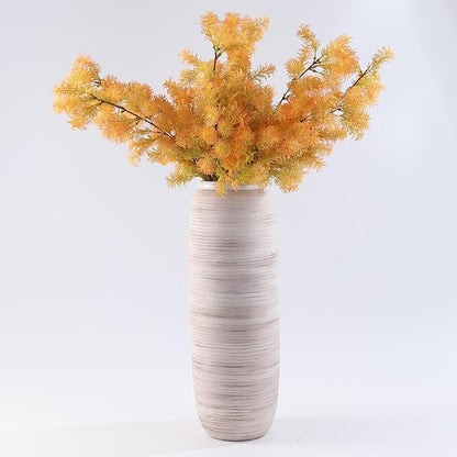 ALMA White Tall Vase for Floor, 18'' Extra Large Vase for Pampas Grass Dried Flower Bouquet, Big Ceramic Rustic Vases for Home Decor, Living Room Floor, Mantel Decoration