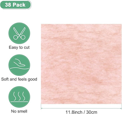 M METERXITY 38-Sheet Korean Cotton Wrapping Flower Paper, 11.8 Inch Waterproof Floral Wrapping Cotton Paper for Bouquets/Gift Packaging [Orange Pink]