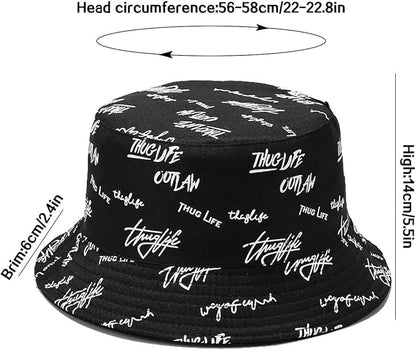 XYIYI Cute Bucket Hat Beach Fisherman Hats for Women, Reversible Double-Side-Wear
