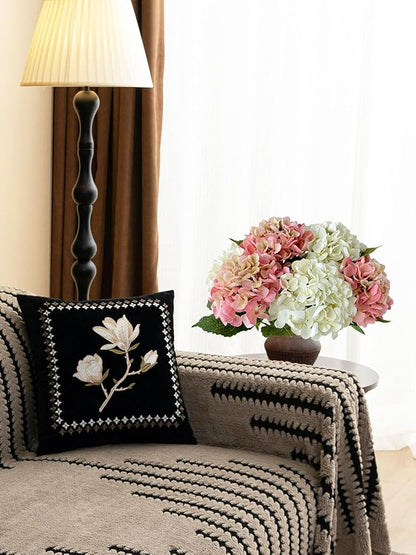 4Pcs 21 inches Real Touch Hydrangeas Artificial Hydrangeas Pink Flowers Faux Hydrangea for Kitchen Living Room Porch Home Decor Baby Shower Party Wedding Christmas Xmas Table Centerpiece