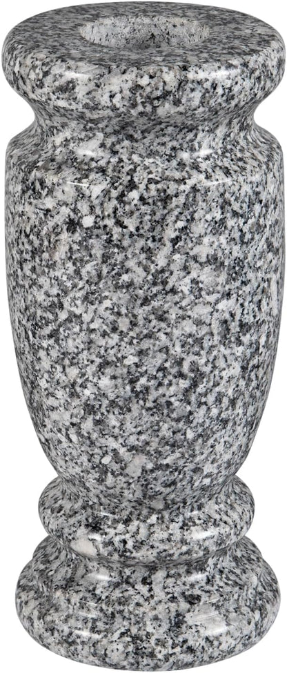 Granite Cemetery Vase for Grave Markers,Heavy Headstone Memorial Flower Holder Decorations.