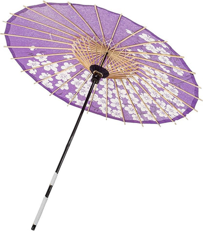 THY COLLECTIBLES Classic Chinese Art Asian Style 33" Paper Parasol Umbrella with Long Handle Flower Print for Wedding Parties, Photography, Costumes, Cosplay, Decoration And Other Events