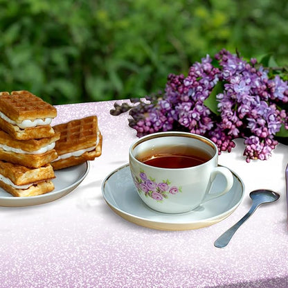 1 Pack Ombre Purple Plastic Tablecloth for Parties, Gradient Pastel Purple Disposable Tablecloths for Rectangle Tables, Sprinkle Table Cover for Wedding Birthday Anniversary Party, 54 x 108Inch
