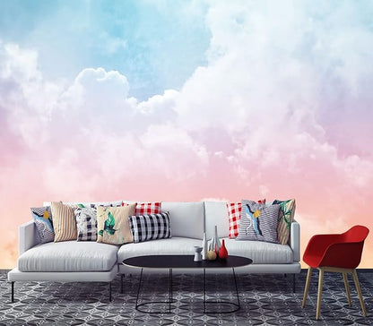 Cliouar-Wall Mural Wallpaper 3D Wallpaper Decorative Powder Cloud Bedroom Living Room Decor 182" x 122" (Not Self-Adhesive)