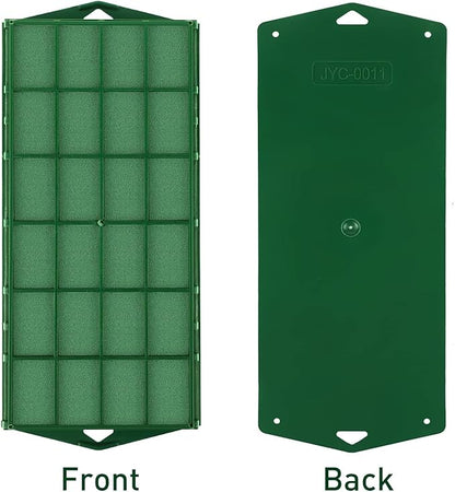 12 Packs Floral Foam Cage Rectangle Flower Cage Holders with Floral Foam Flower Arrangement Supplies for Fresh Flowers, Home Wedding Decorations, 11.8 x 4.3 x 3.1 Inches