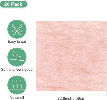 M METERXITY 20-Sheet Korean Cotton Wrapping Flower Paper, Waterproof Floral Wrapping Cotton Paper for Bouquets/Gift Packaging [Pink]