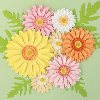 Paper Flowers Decorations for Wall,Summer Giant Daisy Artificial Flowers Bulletin Board Decoration 3D Floral Tissue Paper Flowers Hanging for Wedding Baby Shower Tea Party Backdrop Decor