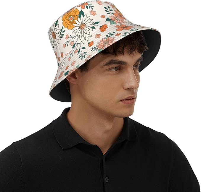 Rustic Autumn Cows and Pumpkins Bucket Hat Novelty Sun Hats Trendy Fisherman Cap for Men and Women