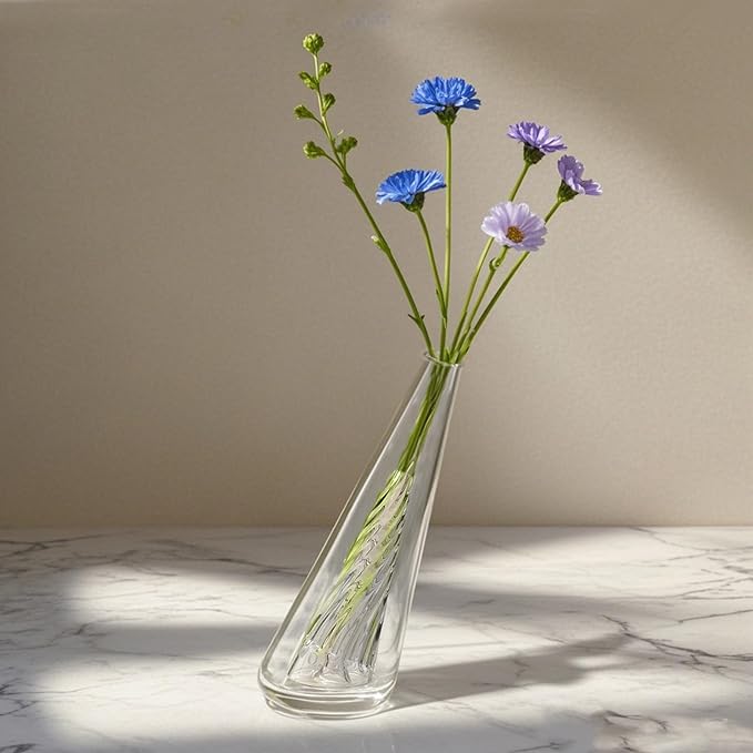 Mini Gradient Glass Vase, Exquisite Desktop Decorative Vase, Pro Glass Replacement (Red)