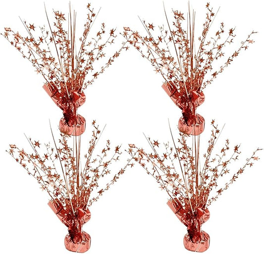 ALISSAR 4-Pack Glitter Rose Gold Star Centerpieces-Table Decorations for Home Decor Birthday Wedding Anniversary Decor (Rose Gold)