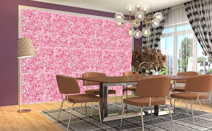 Flower Wall Panel Set, U'Artliens Artificial Wall Flower Backdrop 24x16 Inch 3D Silk Hydrangea Rose Floral Panel for Photo Background Home Party Wedding Backdrop Decoration (2pcs, Pink)