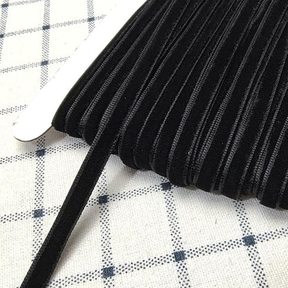Chenkou Craft Black 25 Yards 1/4" Velvet Ribbon Bulk (Black, 1/4"(6mm))