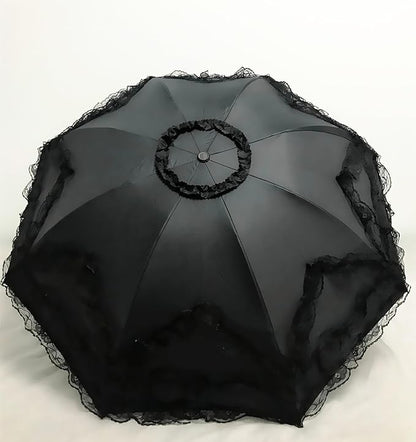 Vintage Lace Parasol Gothic Lolita Umbrella UV Sun Protection Witch Cosplay Photoshoot Props Party Decoration