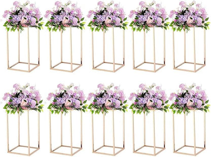 10pcs Gold Wedding Table Centerpiece,Gold Centerpiece,Metal Flower Vase for Birthday Party Event Home Decor(15.7inch)