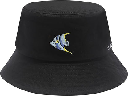 ZLYC Unisex Fashion Embroidered Bucket Hat Summer Fisherman Cap for Men Women