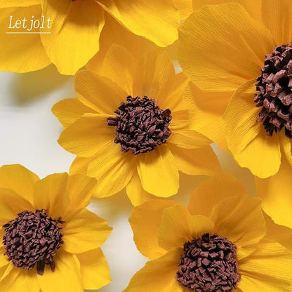 Letjolt Paper Sunflower Paper Wedding Flowers Home Decoration Handmade Flowers Wedding Decorations Baby Shower Bridal Shower Nursery Wall