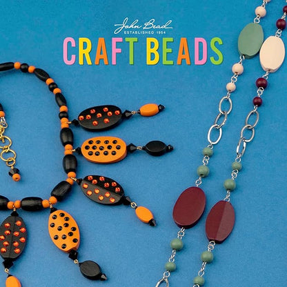 John Bead 90g Craft Beads Silver and Gold Wood Beads with Elastic Nylon Cord