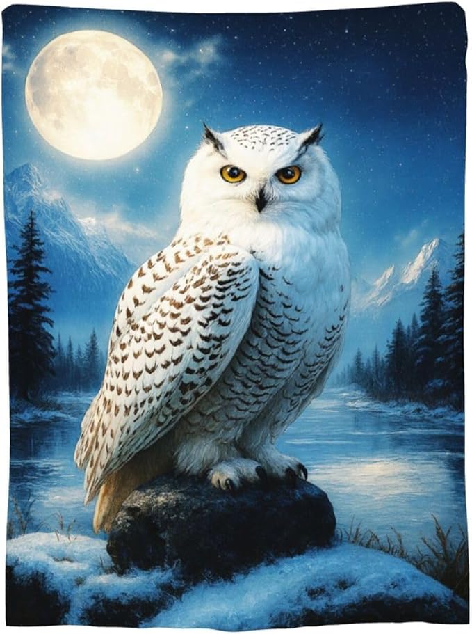 Owl Blanket Cute Owl Throw Blanket Soft Cozy Fleece Fuzzy Stuffed Plush Flannel Gifts for Girls Women Boys Kids Adults 40''x50''