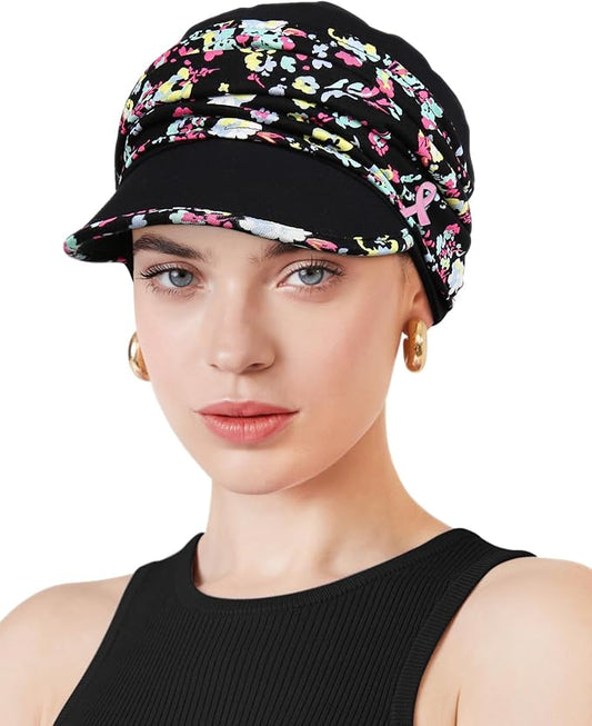 Chemo Headwear Viscose Newsboy Cap for Women Fall and Winter Hats
