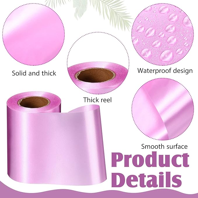 Syhood Outdoor Leaf Ribbon Floral Satin Ribbon for Crafts Aspidistra Waterproof Holiday Outdoor Decoration(4 Inch X 30 Yards,Purple)