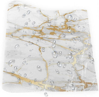 PVC Placemats Set of 4 White Gold Marble Wipeable Table Mats Washable Heat Resistant Non Slip Vinyl Dining Table Mat for Kithen Indoor Outdoor Patio Farmhouse Place Mats Decorative