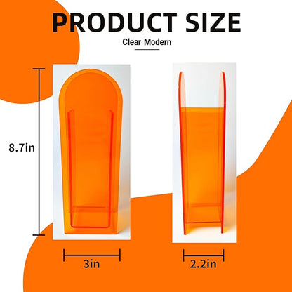 Acrylic Vase Creative Gifts Minimalist Design Wedding Centerpiece Home Office Decor Elegant Floral Display Stand(Not Including Flowers) (Full-Orange, 1PCS)