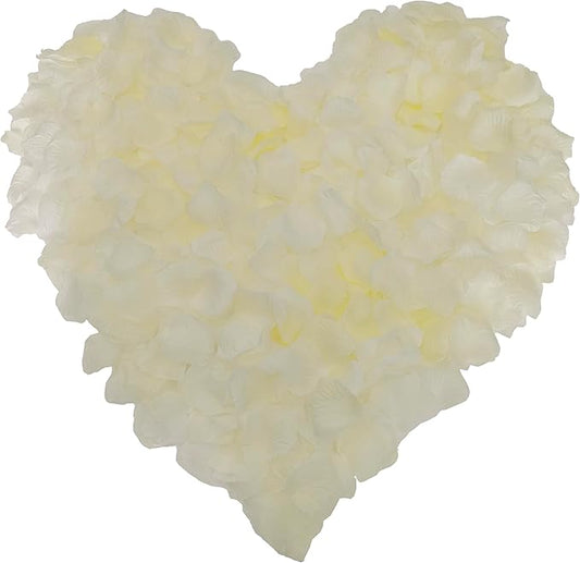 1500 PCS Separated Artificial Ivory Rose Petals,Ivory Silk Petals for Romantic Night for him for her Set, Faux Flower Girl Petals for Weddings Valentine Day Party Romantic Decoration