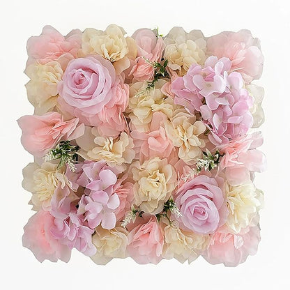 Flower Wall Backdrop, 12PCS 10.6"-15.7" Artificial Flower Wall Panel with Various Styles, 3D Floral Wall Decor for Wedding Photo Background Festive Party Home Decoration (F006, 13.8 * 13.8in)