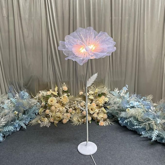 Giant Flowers Decoration, 5.25 ft Large Gauze Floral with LED Lamp, Wedding Decorations for Reception, Birthday Christmas Party Banquet Backdrop Decor, Shop Window Display, Purple