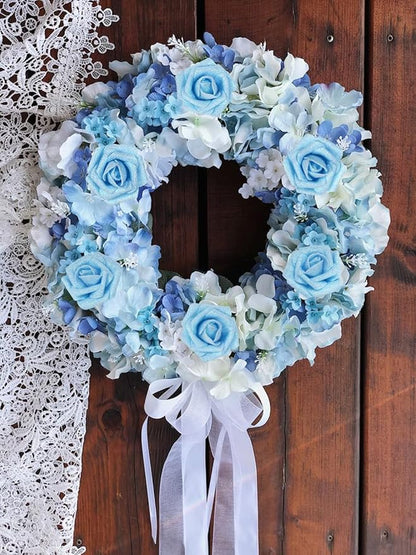 Light Blue Roses Artificial Flowers - 30 PCS, 2.17 in Blue Glitter Roses, Foam Flowers with Stem for DIY Wedding Bridal Bouquet, Party Centerpieces Decor