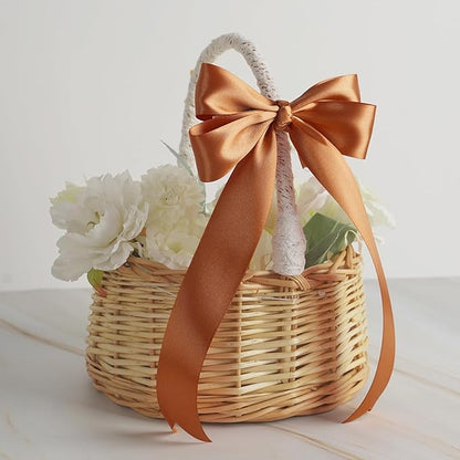 MEEDEE Terracotta Satin Ribbon - 1-1/2 Inch Double Faced Orange Ribbon by 50 Yards for Christmas, Thanksgiving, Fall, Wedding, Flower Bouquet