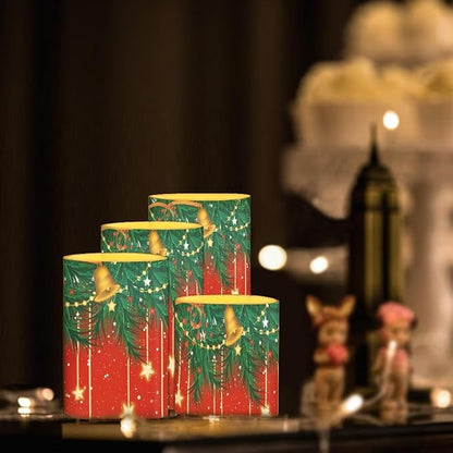 Set of 4 Flameless LED Candles with Battery Powered Pillar Candles Tealights with Remote Timer Color Changing Christmas Bulb Lights Red