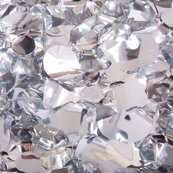 Anderson's Silver Metallic Floral Sheeting, 15 Ft. Parade Float Decoration for Trailers, Parties, Weddings, Proms, Photo Backdrops & Events – Shiny Fringe Garland for Indoor/Outdoor Use