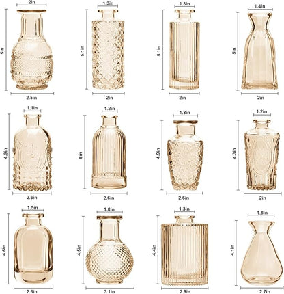 RUCKACE Bud Vases in Bulk 22 Gold Glass Small Vases Flower Vase for Centerpiece Table Wedding Decorations Home Decor Party